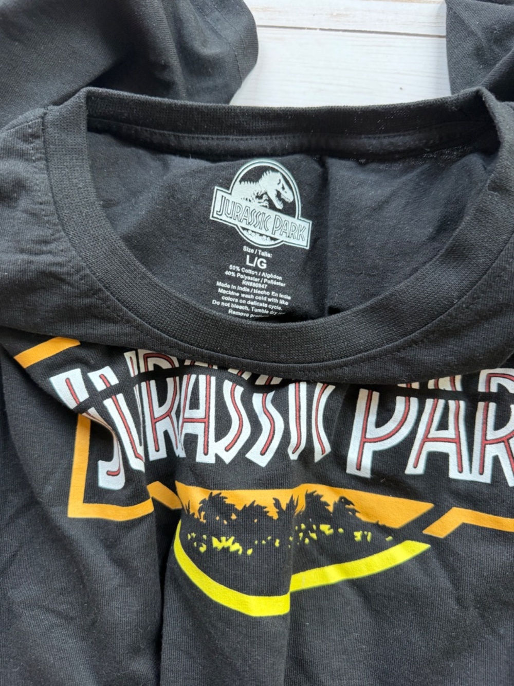 Jurassic Park Black T-Shirt Size Large - Picture 3 of 5